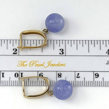 Load image into Gallery viewer, 14K Yellow Gold Euro Back Lavender Jade Dangle Earrings