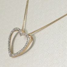 Load image into Gallery viewer, 14k Yellow Gold Heart Diamond Cross Pendant