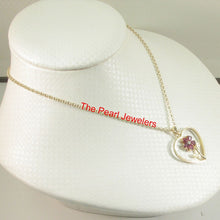 Load image into Gallery viewer, 14k Yellow Gold Heart Ruby & Diamond Pendant