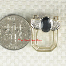 Load image into Gallery viewer, 14k Yellow Gold Oval Sapphire with Diamond Halo Pendant