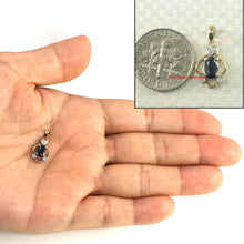 Load image into Gallery viewer, 14k Yellow Gold Oval Sapphire & Diamond Pendant