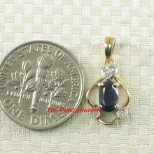 Load image into Gallery viewer, 14k Yellow Gold Oval Sapphire & Diamond Pendant