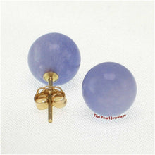 Load image into Gallery viewer, 14K Yellow Gold Round Ball Lavender Jade Stud Earrings