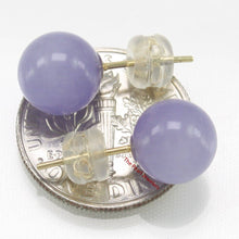 Load image into Gallery viewer, 14K Yellow Gold Round Ball Lavender Jade Stud Earrings