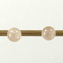 Load image into Gallery viewer, 14K Yellow Gold Round Ball Rose Quartz Stud Earrings