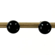 Load image into Gallery viewer, 14K Yellow Gold Genuine Round Ball Black Onyx Stud Earrings
