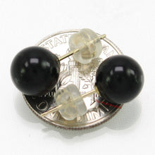 Load image into Gallery viewer, 14K Yellow Gold Genuine Round Ball Black Onyx Stud Earrings