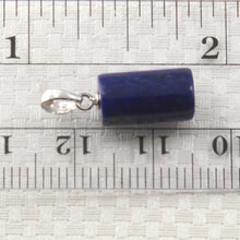 Load image into Gallery viewer, 14K White Gold Column Carved Lapis Lazuli Pendant