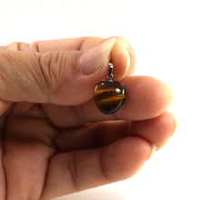 Load image into Gallery viewer, 14K White Gold Heart Tiger Eye Pendant