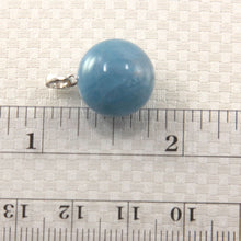 Load image into Gallery viewer, 14K White Gold Round Aquamarine Pendant (14.5mm)