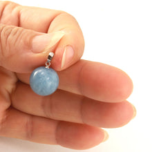 Load image into Gallery viewer, White Gold Round Aquamarine Pendant (14mm)