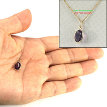 Load image into Gallery viewer, 14K Yellow Gold Amethyst Bezel Pendant (7x9mm)