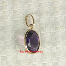 Load image into Gallery viewer, 14K Yellow Gold Amethyst Bezel Pendant (7x9mm)