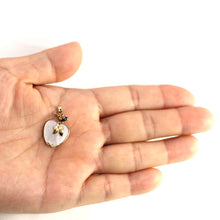 Load image into Gallery viewer, 14K Yellow Gold Apple Design Mother of Pearl & Sapphire Pendant (25mm)