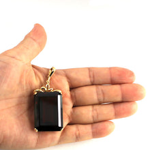 Load image into Gallery viewer, 14K Yellow Gold Baguette Garnet Enhancer Pendant