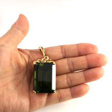 Load image into Gallery viewer, 14K Yellow Gold Baguette Peridot Enhancer Pendant