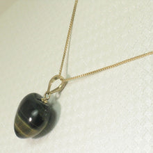 Load image into Gallery viewer, 14K Yellow Gold Blue Heart Tiger Eye Pendant