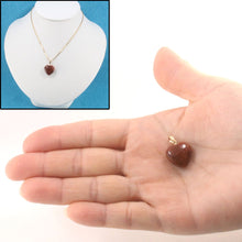 Load image into Gallery viewer, 14K Yellow Gold Heart Brown Agate Pendant