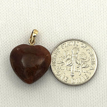 Load image into Gallery viewer, 14K Yellow Gold Heart Brown Agate Pendant