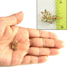 Load image into Gallery viewer, 14K Yellow Gold Butterfly Pendant with Diamonds, Ruby & Emerald