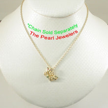 Load image into Gallery viewer, 14K Yellow Gold Butterfly Pendant with Diamonds, Ruby & Emerald