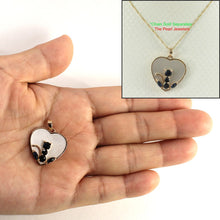 Load image into Gallery viewer, 14K Yellow Gold Sapphire Cat Heart Pendant with Mother of Pearl