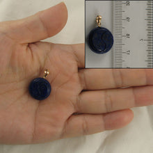 Load image into Gallery viewer, 14K Yellow Gold Coin Lapis Lazuli Pendant (17mm)