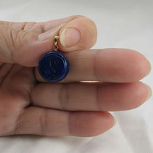 Load image into Gallery viewer, 14K Yellow Gold Coin Lapis Lazuli Pendant (17mm)