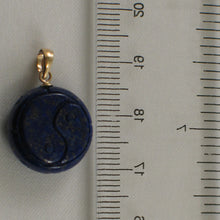 Load image into Gallery viewer, 14K Yellow Gold Coin Lapis Lazuli Pendant (17mm)