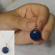 Load image into Gallery viewer, 14K Yellow Gold Coin Lapis Lazuli Pendant (16mm