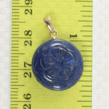 Load image into Gallery viewer, 14K Yellow Gold Coin Lapis Lazuli Pendant (16mm