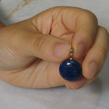 Load image into Gallery viewer, 14K Yellow Gold Coin Lapis Lazuli Pendant (16mm