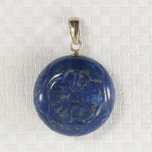 Load image into Gallery viewer, 14K Yellow Gold Coin Lapis Lazuli Pendant (16mm