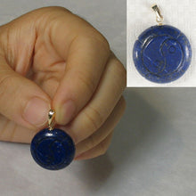 Load image into Gallery viewer, 14K Yellow Gold Coin Lapis Lazuli Pendant (19mm)