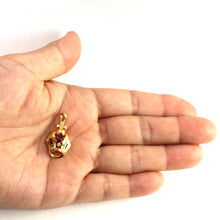 Load image into Gallery viewer, 14K Yellow Gold Crown Ruby & Diamond Pendant