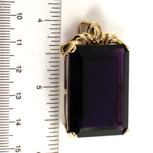 Load image into Gallery viewer, 14K Yellow Gold Cushion Amethyst Solitaire Pendant