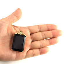 Load image into Gallery viewer, 14K Yellow Gold Cushion Amethyst Solitaire Pendant