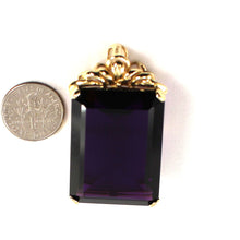 Load image into Gallery viewer, 14K Yellow Gold Cushion Amethyst Solitaire Pendant