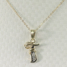 Load image into Gallery viewer, 14K Yellow Gold Diamond Script Initial F Pendant