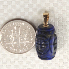 Load image into Gallery viewer, 14K Yellow Gold Dome Carved Lapis Lazuli Pendant
