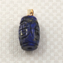 Load image into Gallery viewer, 14K Yellow Gold Dome Carved Lapis Lazuli Pendant