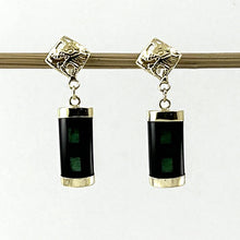 Load image into Gallery viewer, 14K Yellow Gox Dragon Cabochon Dangle Earrings