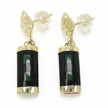 Load image into Gallery viewer, 14K Yellow Gox Dragon Cabochon Dangle Earrings