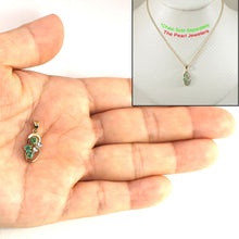 Load image into Gallery viewer, 14K Yellow Gold Emerald & Diamond Pendant