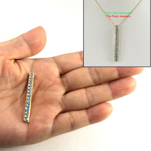 Load image into Gallery viewer, 14K Yellow Gold Fifteen-Stone Blue Topaz Pendant