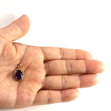 Load image into Gallery viewer, 14K Yellow Gold Greek Key Amethyst Pendant (8x10mm)