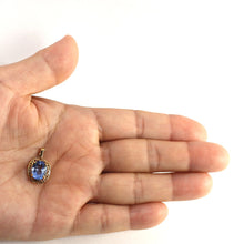 Load image into Gallery viewer, 14K Yellow Gold Greek Key Blue Topaz Pendant (8x10mm)