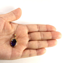 Load image into Gallery viewer, 14K Yellow Gold Greek Key Amethyst Pendant (10x14mm)