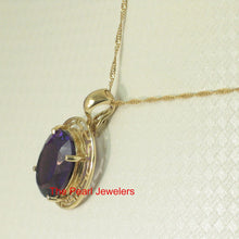 Load image into Gallery viewer, 14K Yellow Gold Greek Key Amethyst Pendant (10x14mm)
