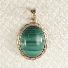 Load image into Gallery viewer, 14K Yellow Gold Green Malachite Pendant (12x16mm)